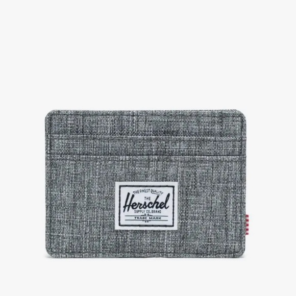 Herschel Charlie Card Holder in Raven Cross Hatch Unisex - Picture 1 of 10